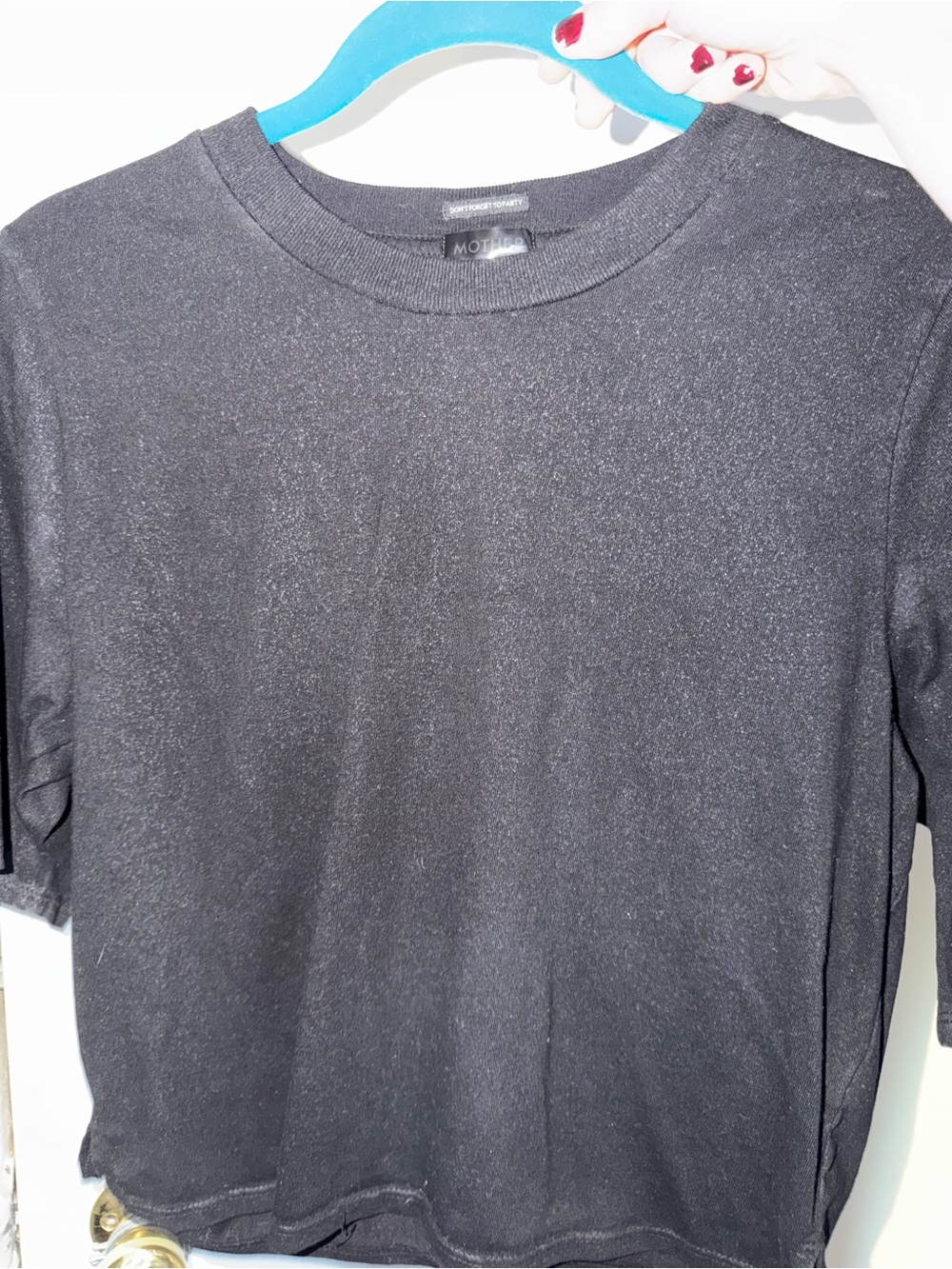MOTHER black shimmery tee
